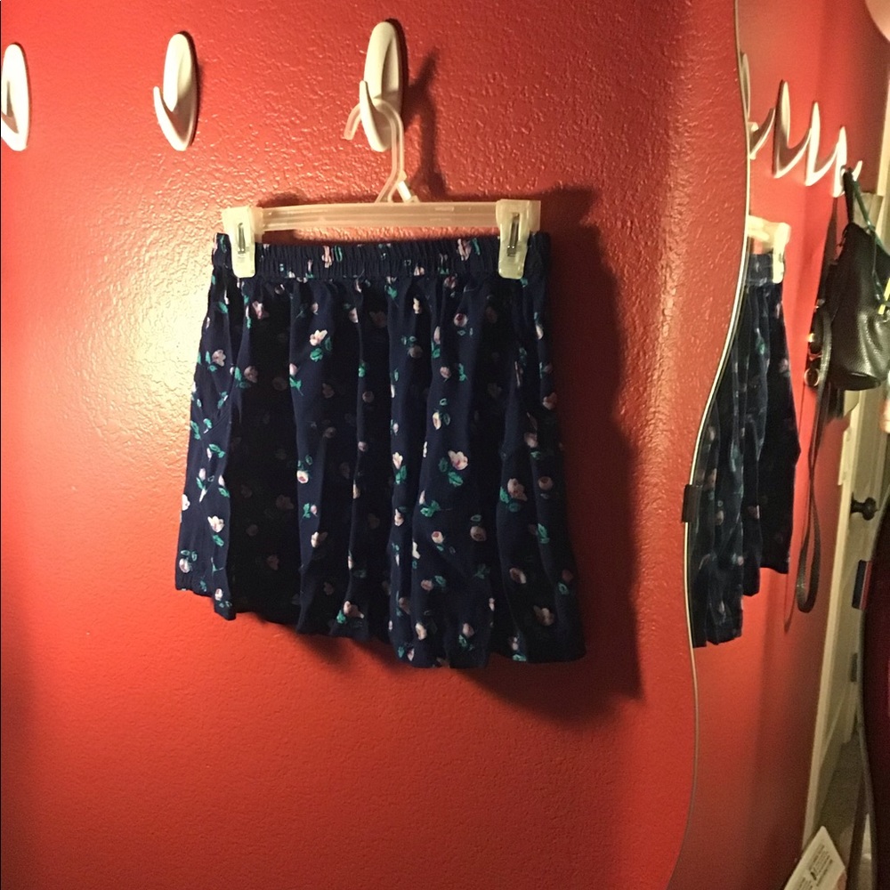 Blue and flower skirt